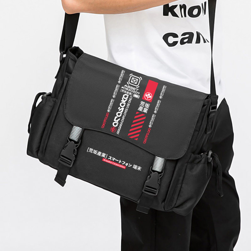Cycling Commute Backpack - กระเป๋าเป้สะพายข้างเดี่ยวสำหรับคอสเพลย์อนิเมะไซเบอร์พังค์ 2077 กระเป๋าเป้สำหรับปั่นจักรยานสำหรับผู้ชาย เหมาะสำหรับการเดินทางกลางแจ้ง