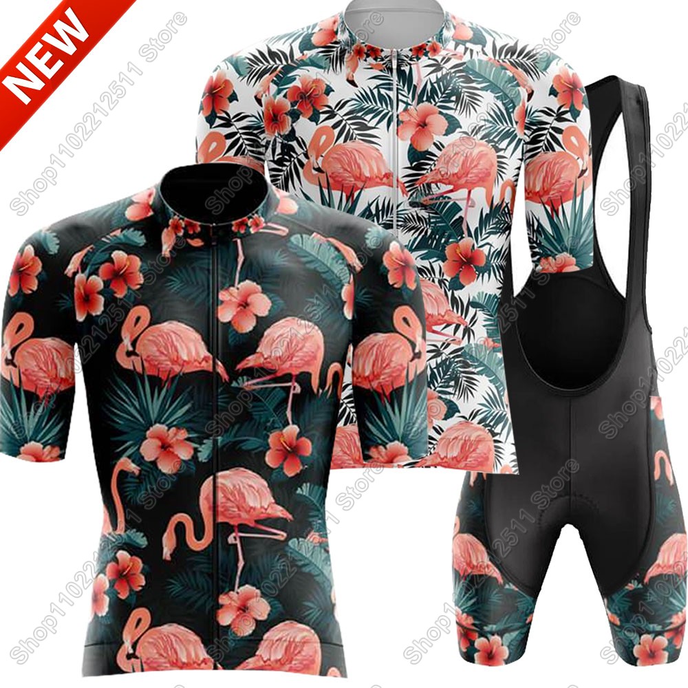 Cycling Community - 2025 Flamingoชุดขี่จักรยานJerseyจักรยานเสื้อผ้าผู้ชายฤดูร้อนจักรยานเสื้อชุดจักรยานกางเกงขาสั้นMTB Ropa Maillot