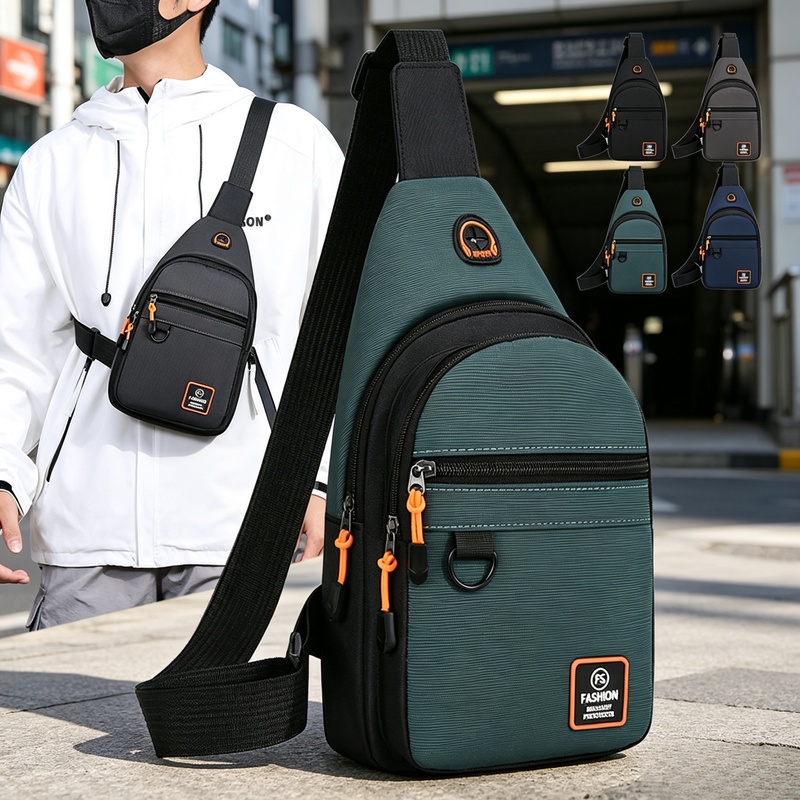 Cycling Commute Backpack - กระเป๋าคาดอกกันน้ำสำหรับผู้ชาย กระเป๋าสะพายข้างสำหรับกีฬา ท่องเที่ยวกลางแจ้ง เดินป่า ปั่นจักรยาน