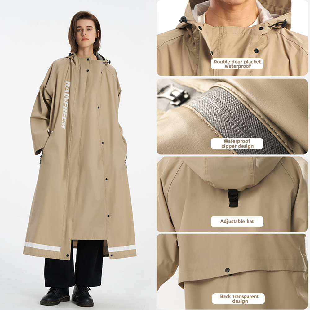เสื้อกันฝนแบบยาวกันน้ำสำหรับผู - Cycling Rain Jacket Commute บทวิจารณ์และราคา