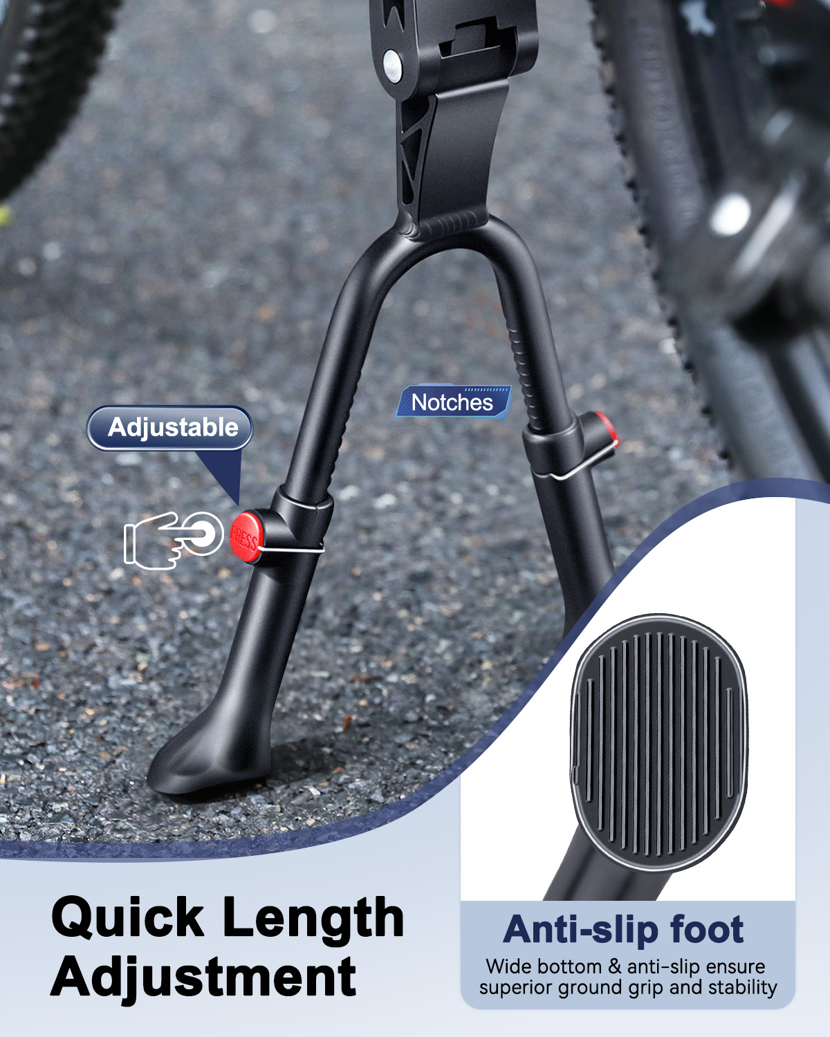 ขาตั้งจักรยานแบบปรับได้สองขา W - Cycling Zones บทวิจารณ์และราคา